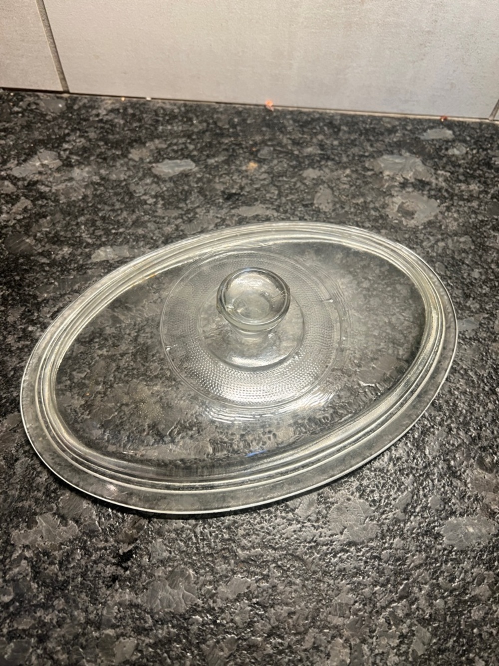 Pyrex /Corningware Replacement lid. Clear Glass Oval Lid - Vintage Style